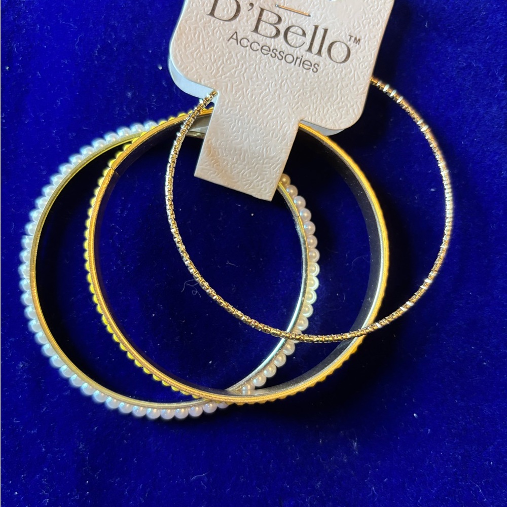 D’Bello Gold Pearl Yellow Beaded Bracelet Set